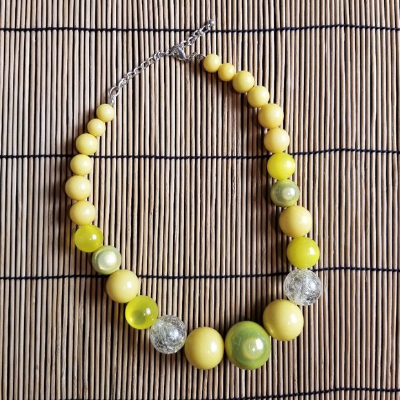 Yellow Progressive Bead Fashion Necklace - Picture 1 of 8